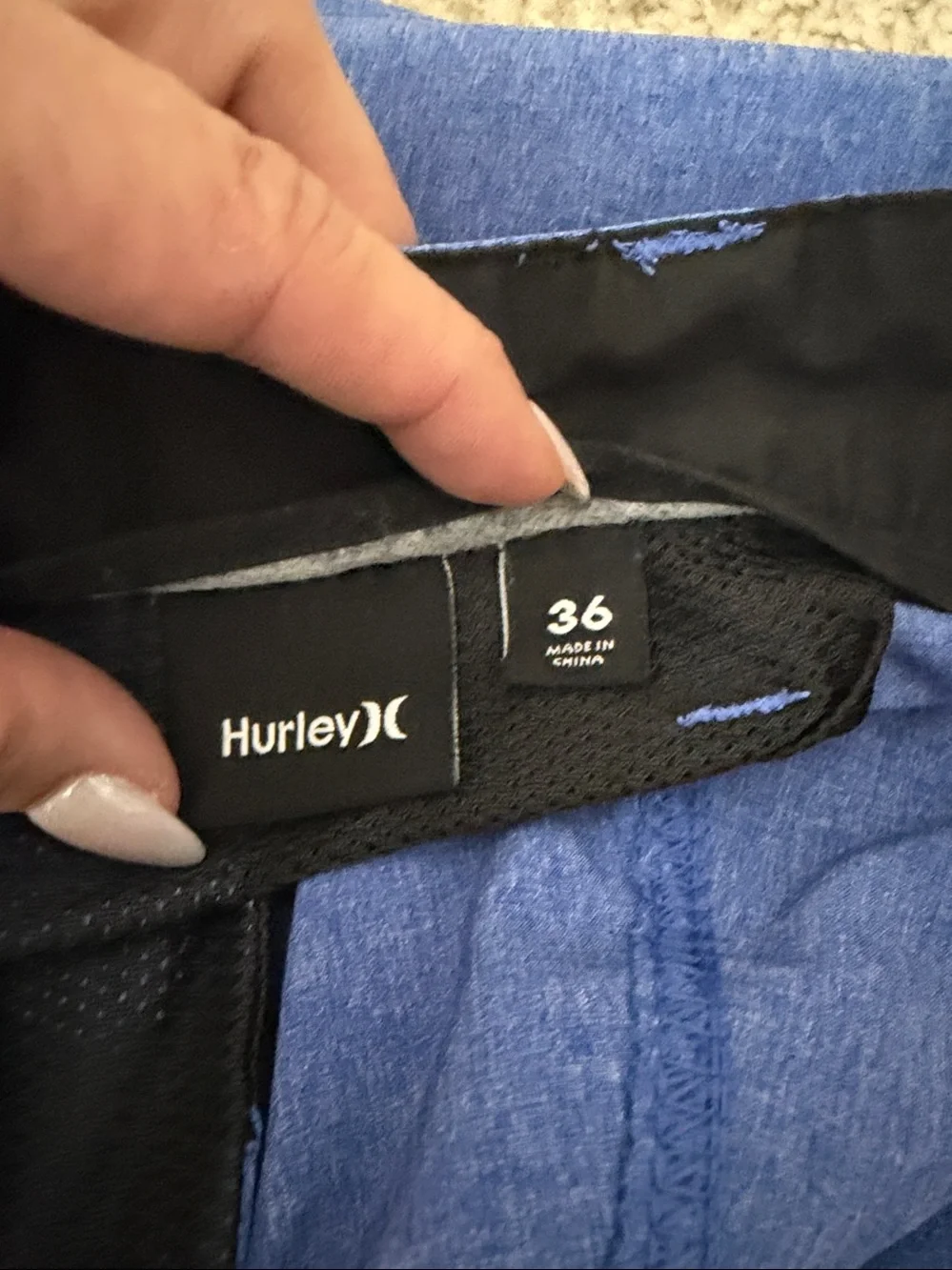 Hurley Men's Royal Blue Flat Front Shorts